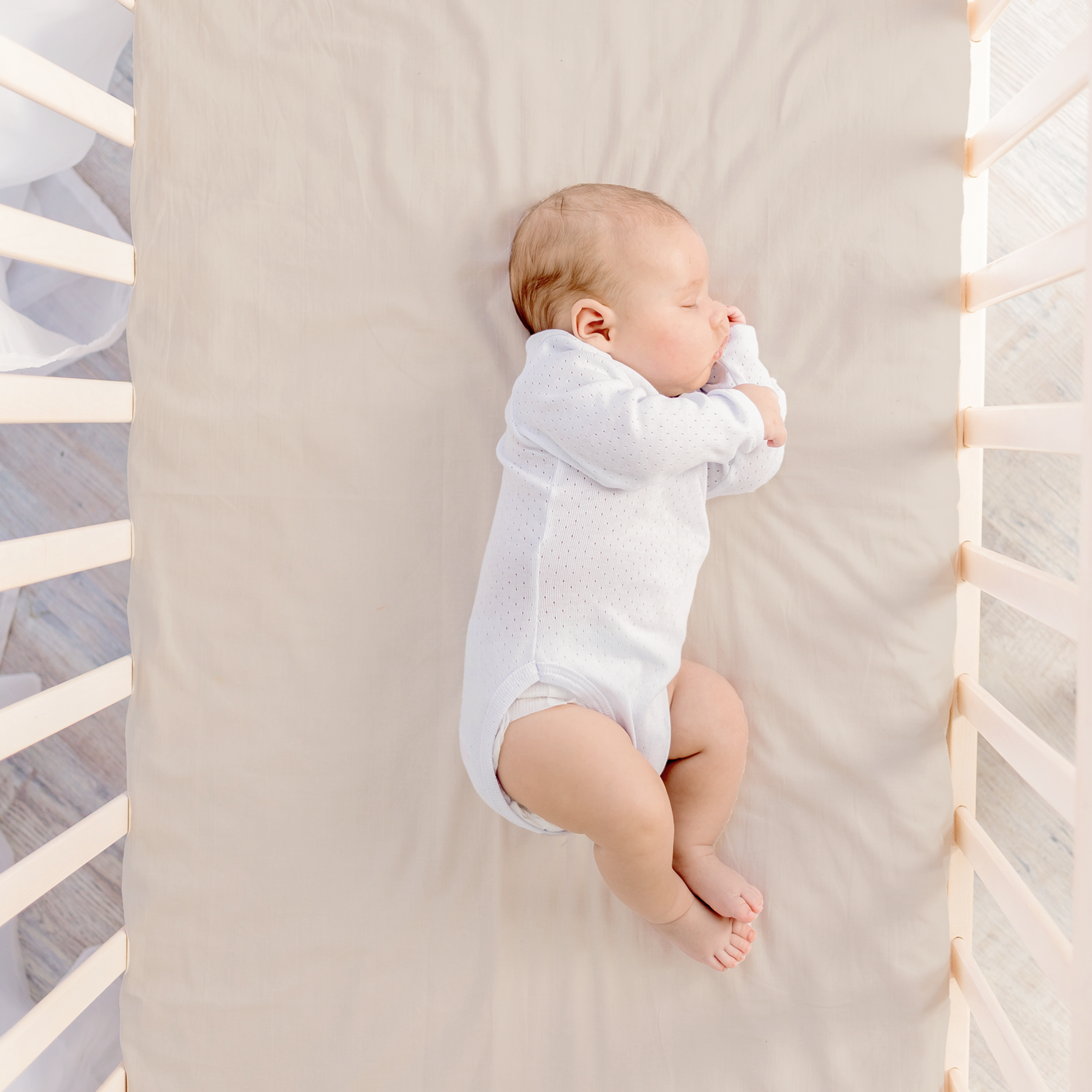 Organic Crib Sheet - Taupe - Makemake Organics