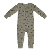 Organic 2-Way Zip Romper - Dinos