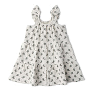 Organic Ruffle Tiered Dress - Poppy - Makemake Organics