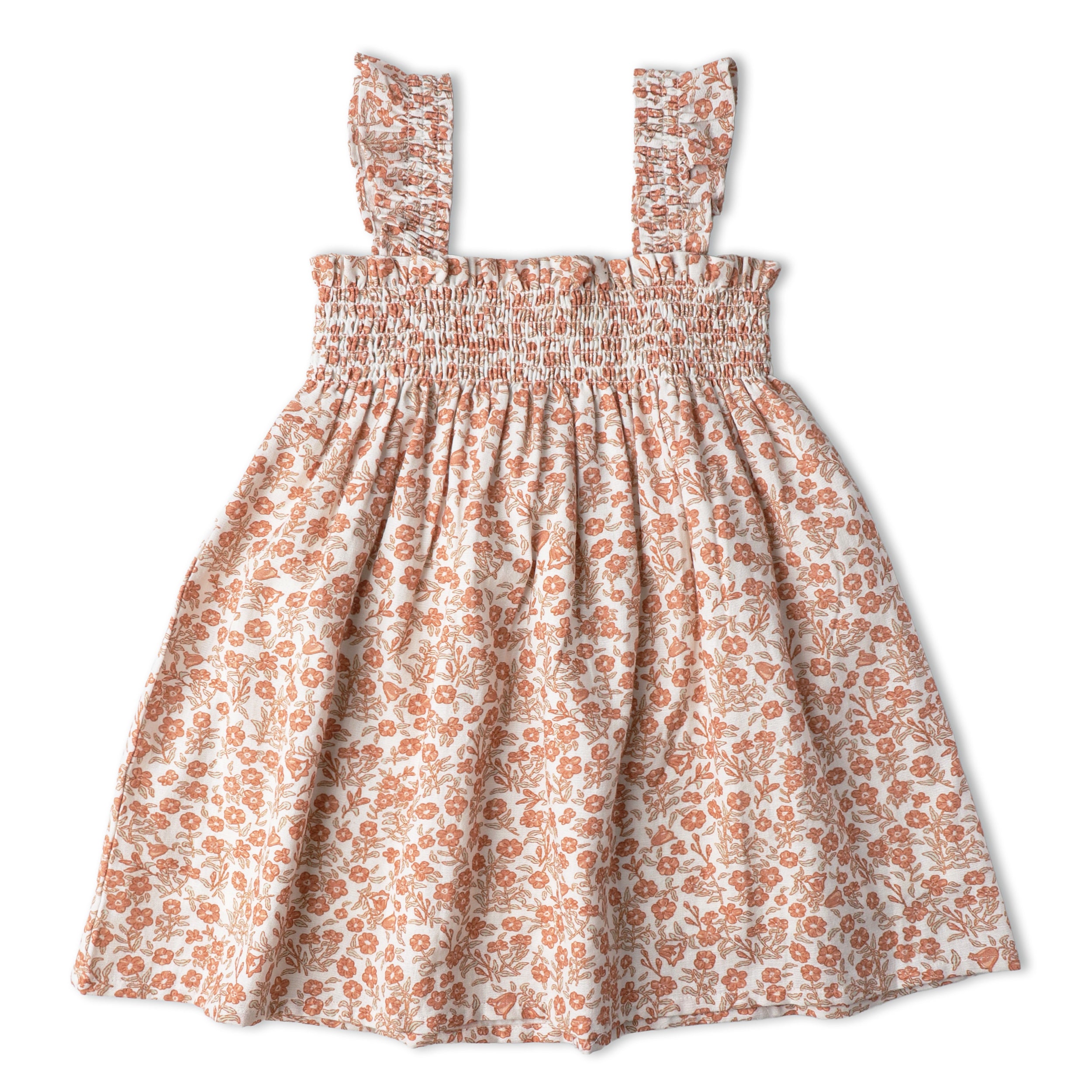 Organic Smocked Sundress - Sienna - Makemake Organics
