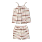 Organic Tank Top & Shorts Set - Terra Stripes - Makemake Organics