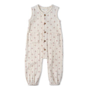 Organic Buttoned Jumpsuit - Cross - Makemake Organics