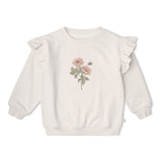 Organic Fleece Ruffle Sleeve Sweatshirt - Bloom