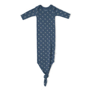 Organic Knotted Baby Gown - Indigo Blossom