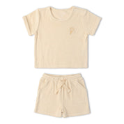 Organic Terry Tee & Shorts Set - Butter Yellow - Makemake Organics