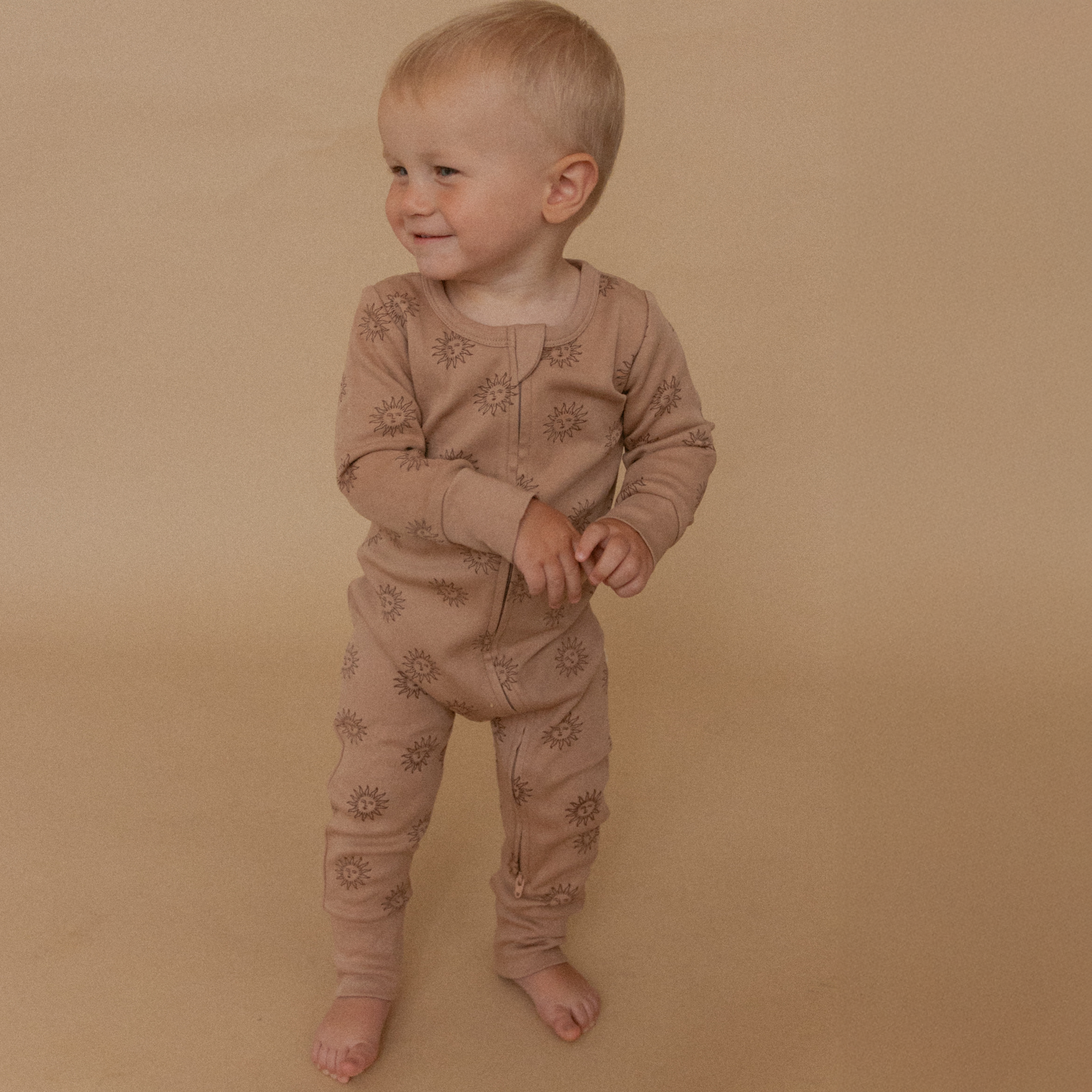 Organic 2-Way Zip Romper - Sun - Makemake Organics