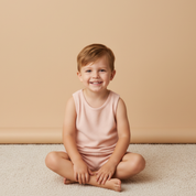 Organic Sleeveless Tee & Shorts Set - Blush - Makemake Organics