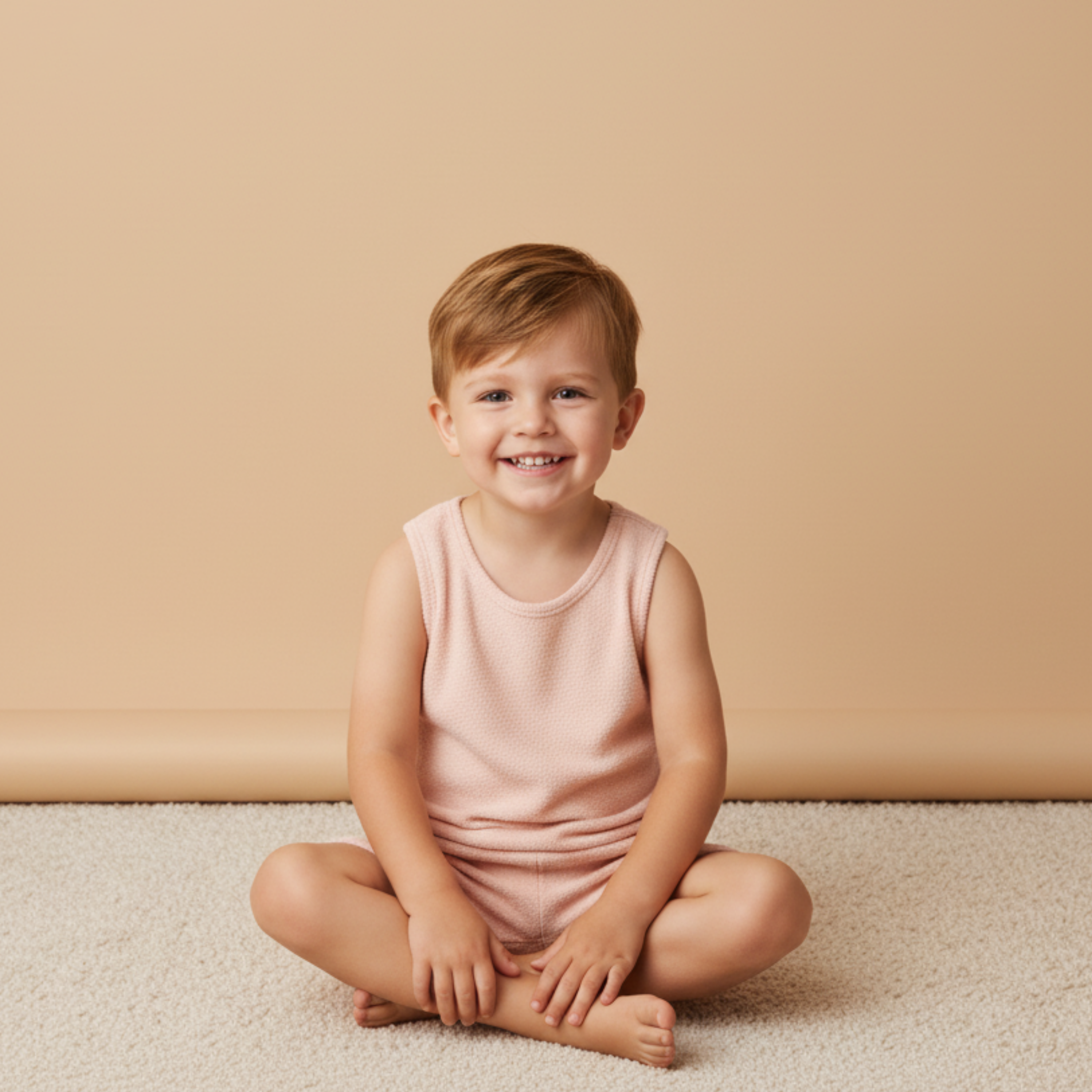 Organic Sleeveless Tee & Shorts Set - Blush - Makemake Organics