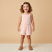 Organic Tank Romper - Blush - Makemake Organics