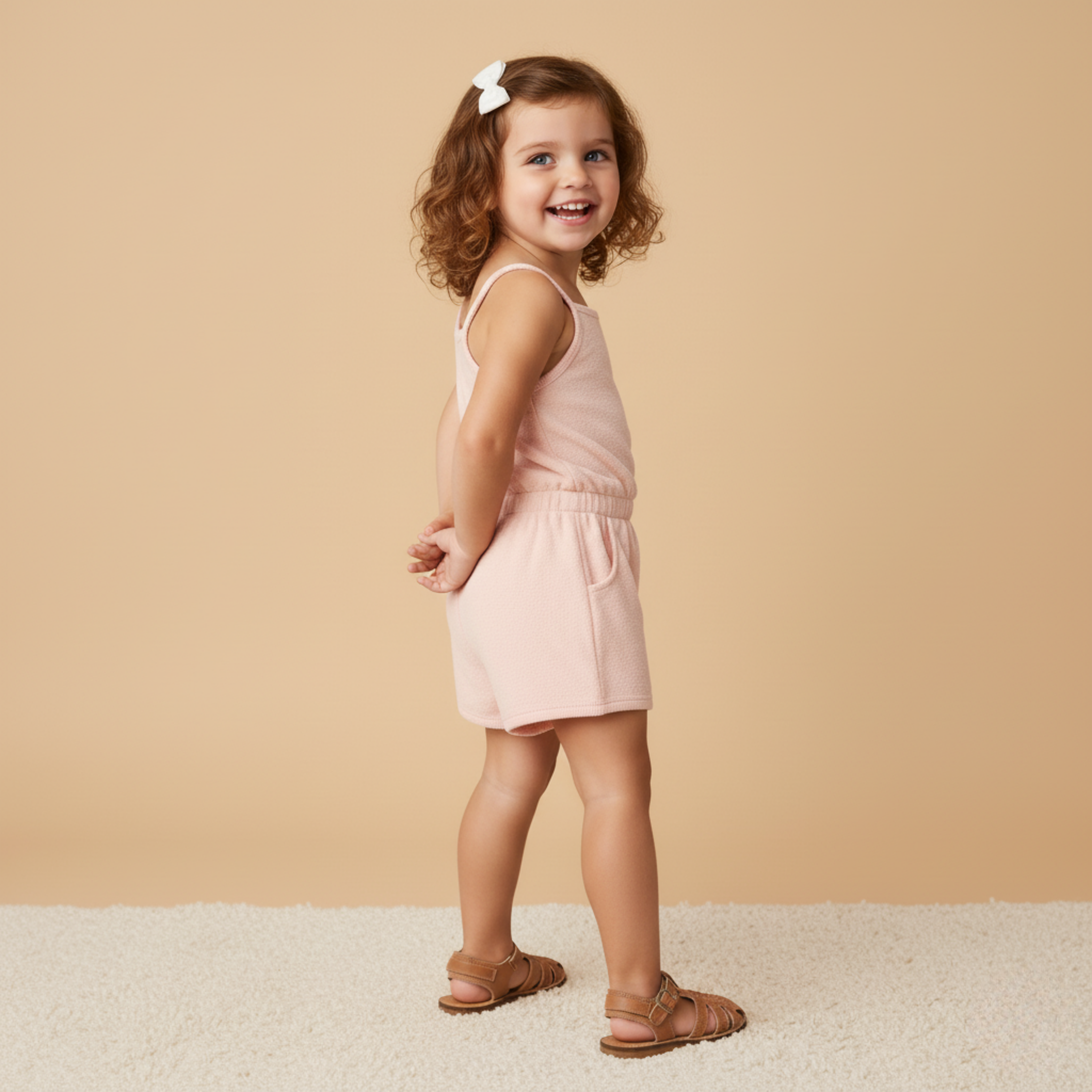 Organic Tank Romper - Blush - Makemake Organics