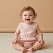Organic Clinch Romper - Blush - Makemake Organics