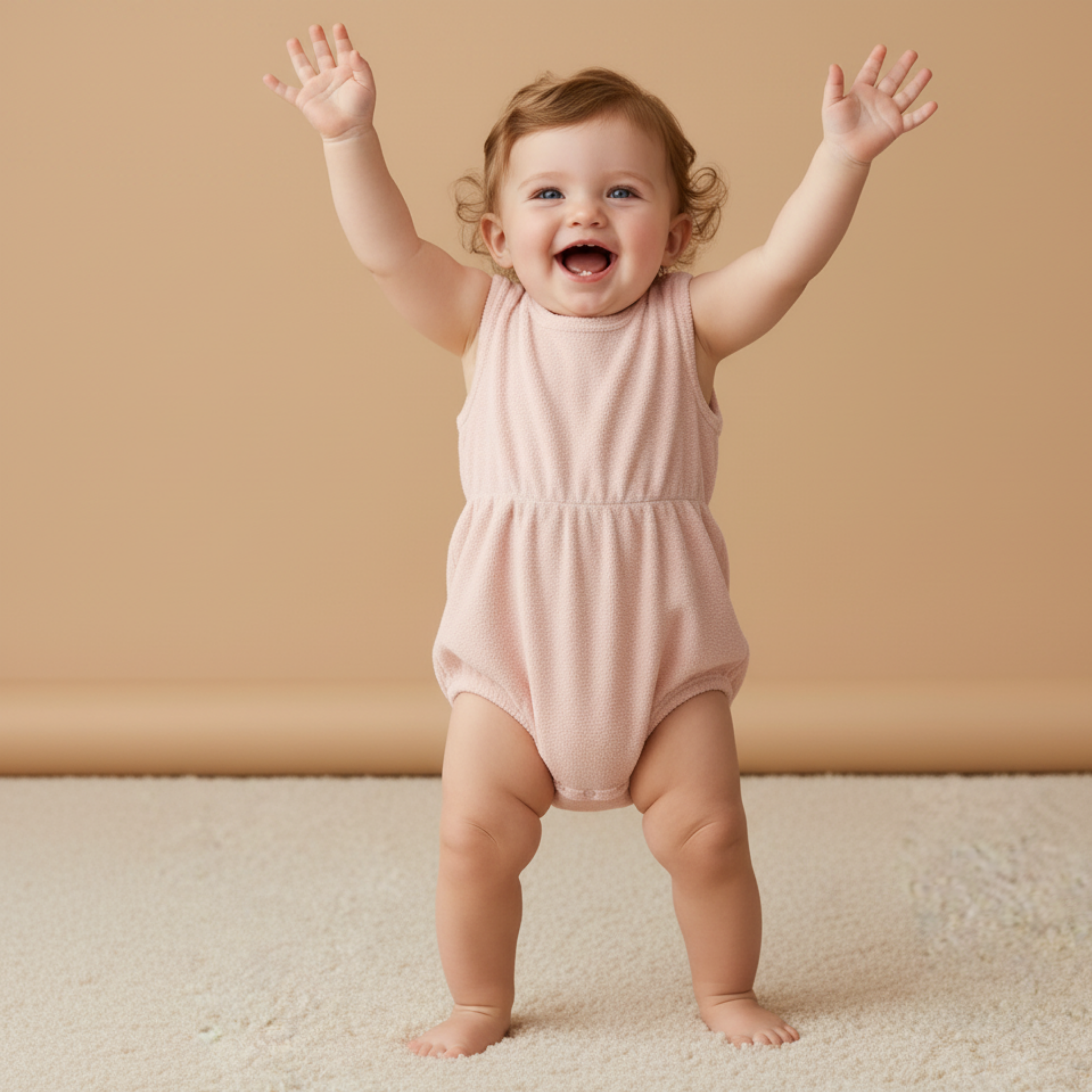 Organic Clinch Romper - Blush - Makemake Organics