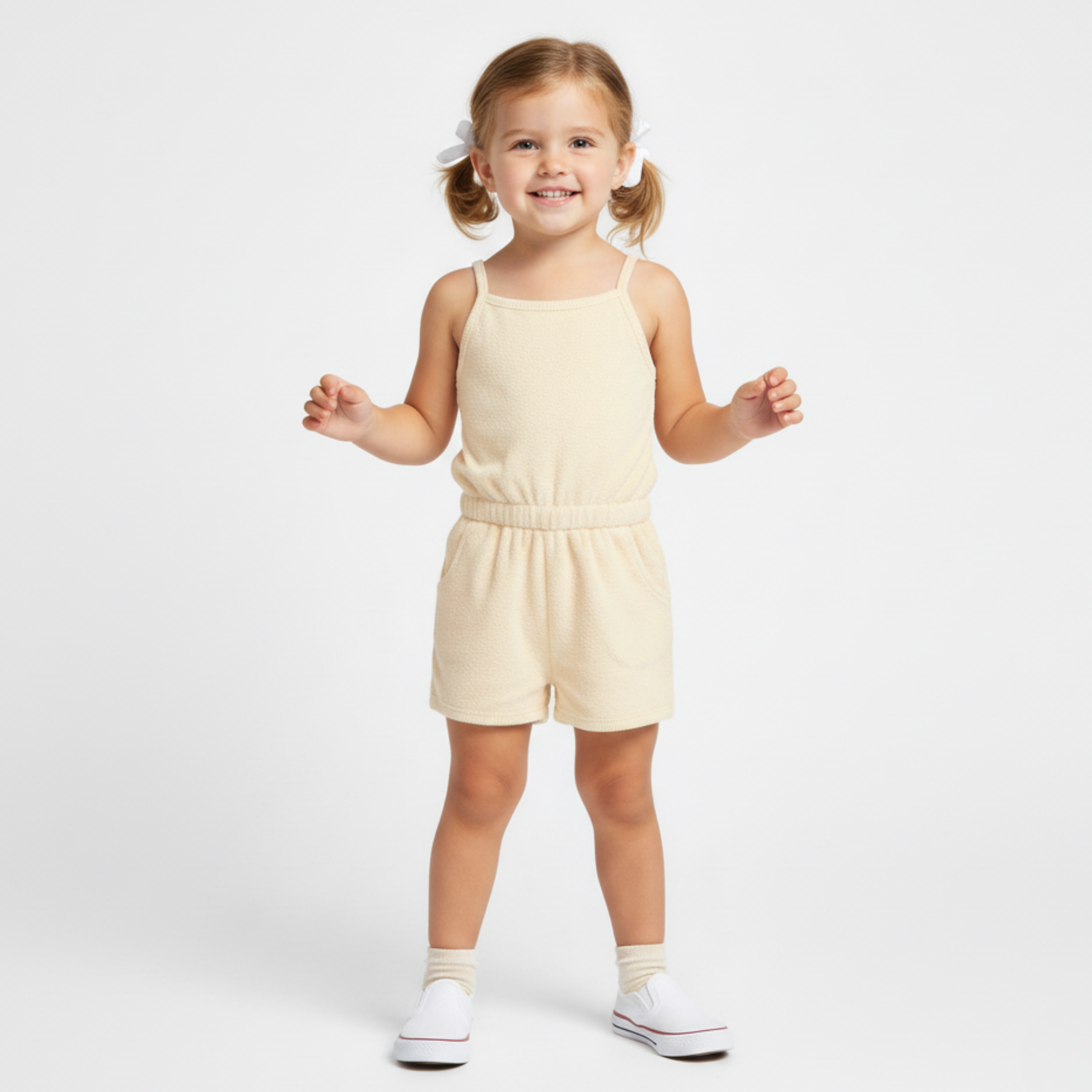 Organic Tank Romper - Butter Yellow - Makemake Organics