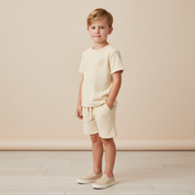 Organic Terry Tee & Shorts Set - Butter Yellow - Makemake Organics