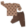 Organic Tee and Corduroy Pant Set - Espresso - Makemake Organics