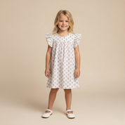 Organic Short Sleeve Flutter Dress - Lavender - Makemake Organics