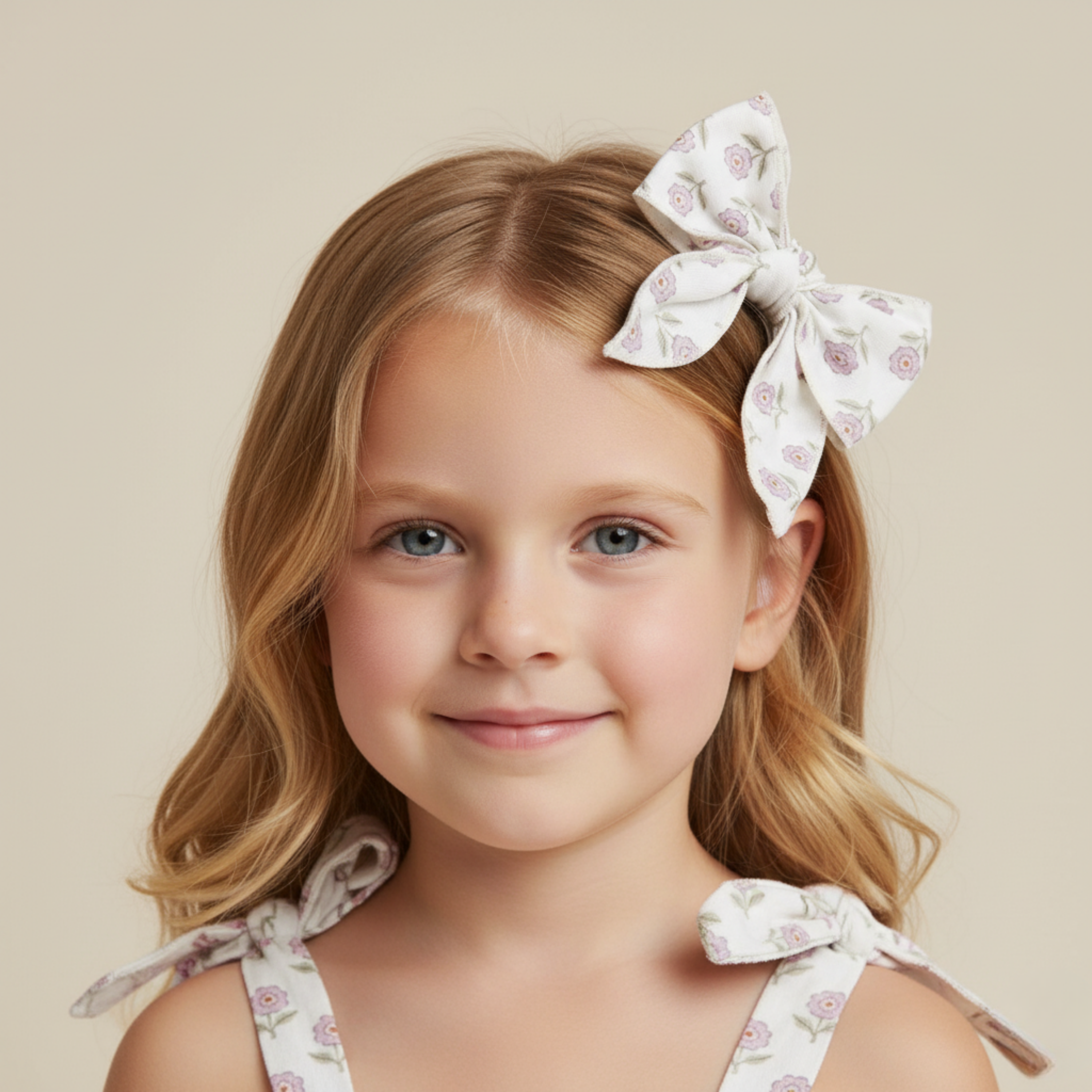 Organic Hair Bow Clip - Lavender - Makemake Organics