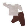 Organic Tee and Corduroy Pant Set - Plum - Makemake Organics