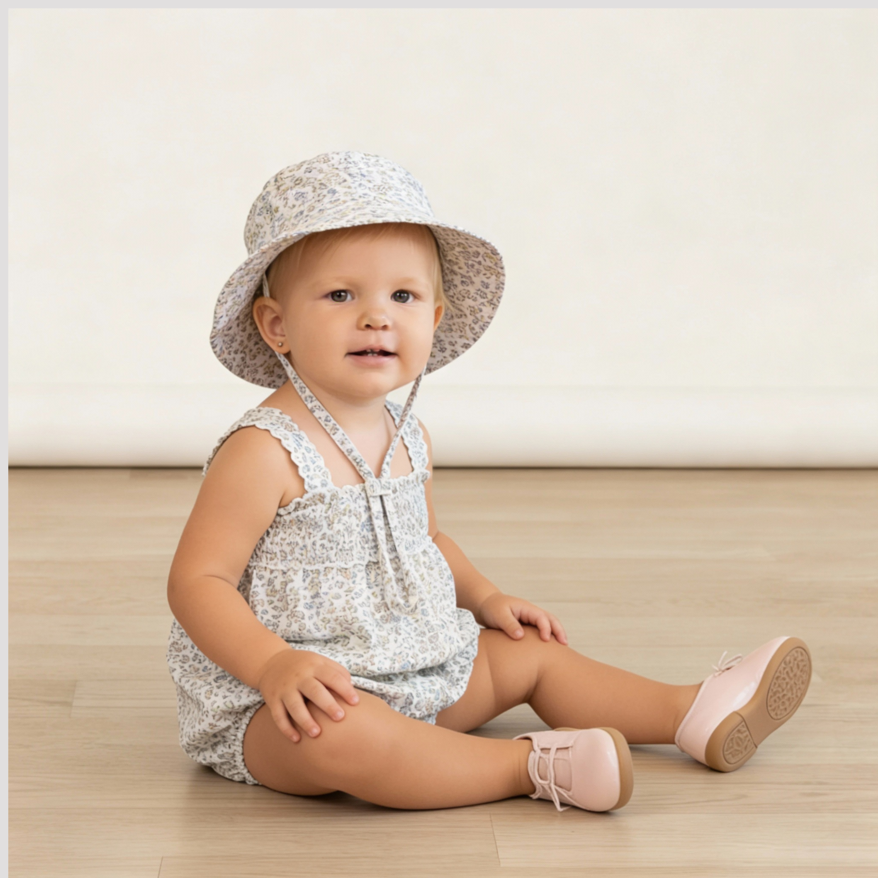 Organic Bucket Sun Hat - Tulle Floral - Makemake Organics