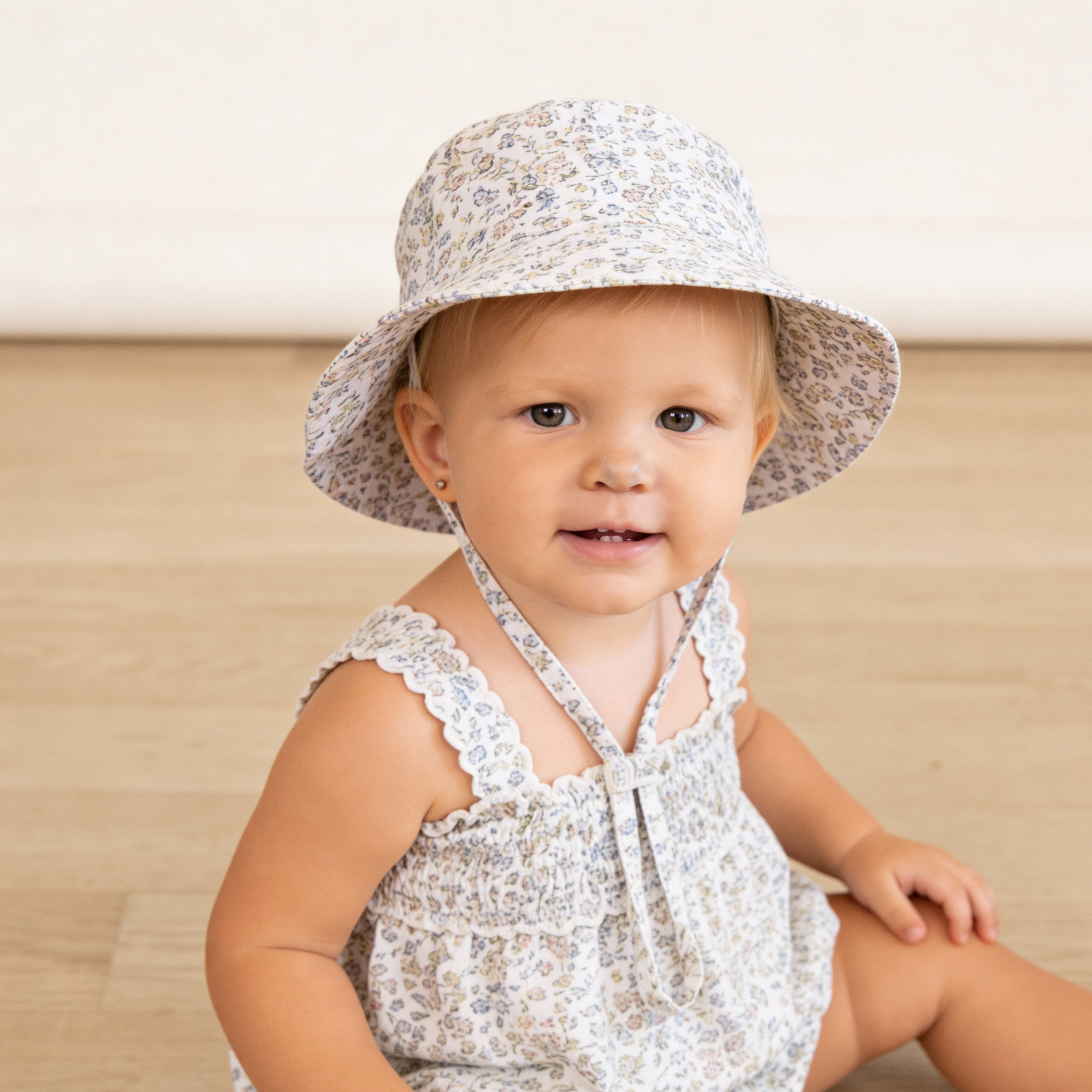 Organic Bucket Sun Hat - Tulle Floral - Makemake Organics