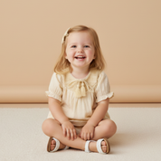 Organic Smocked Top & Shorts Set - Butter Yellow - Makemake Organics