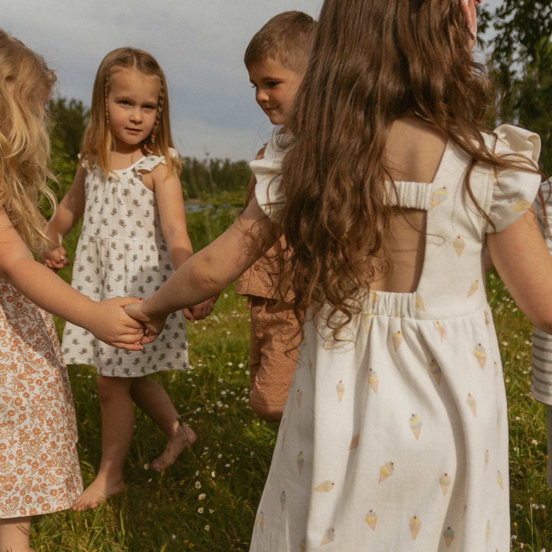 Organic Cutout Back Dress - Ice Cream - Makemake Organics