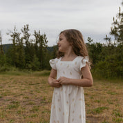 Organic Cutout Back Dress - Ice Cream - Makemake Organics
