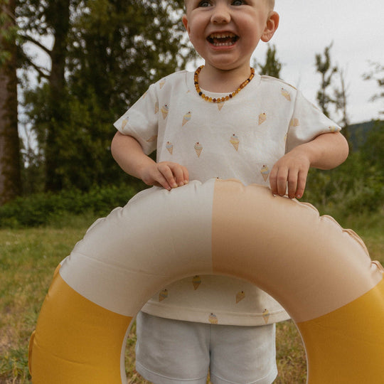 Organic Tee & Shorts Set - Ice Cream - Makemake Organics