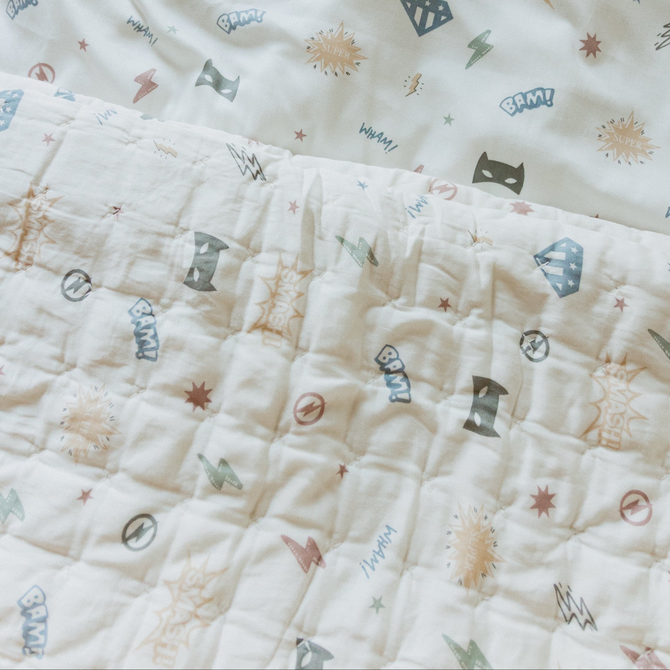 Organic Kids Quilt - Mighty Heros - Makemake Organics