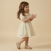 Organic Smocked Collar Dress - Butter Yellow - Makemake Organics