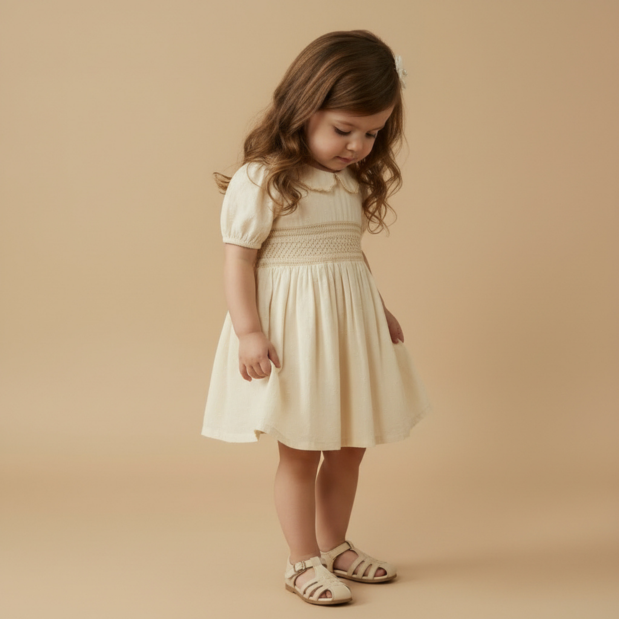 Organic Smocked Collar Dress