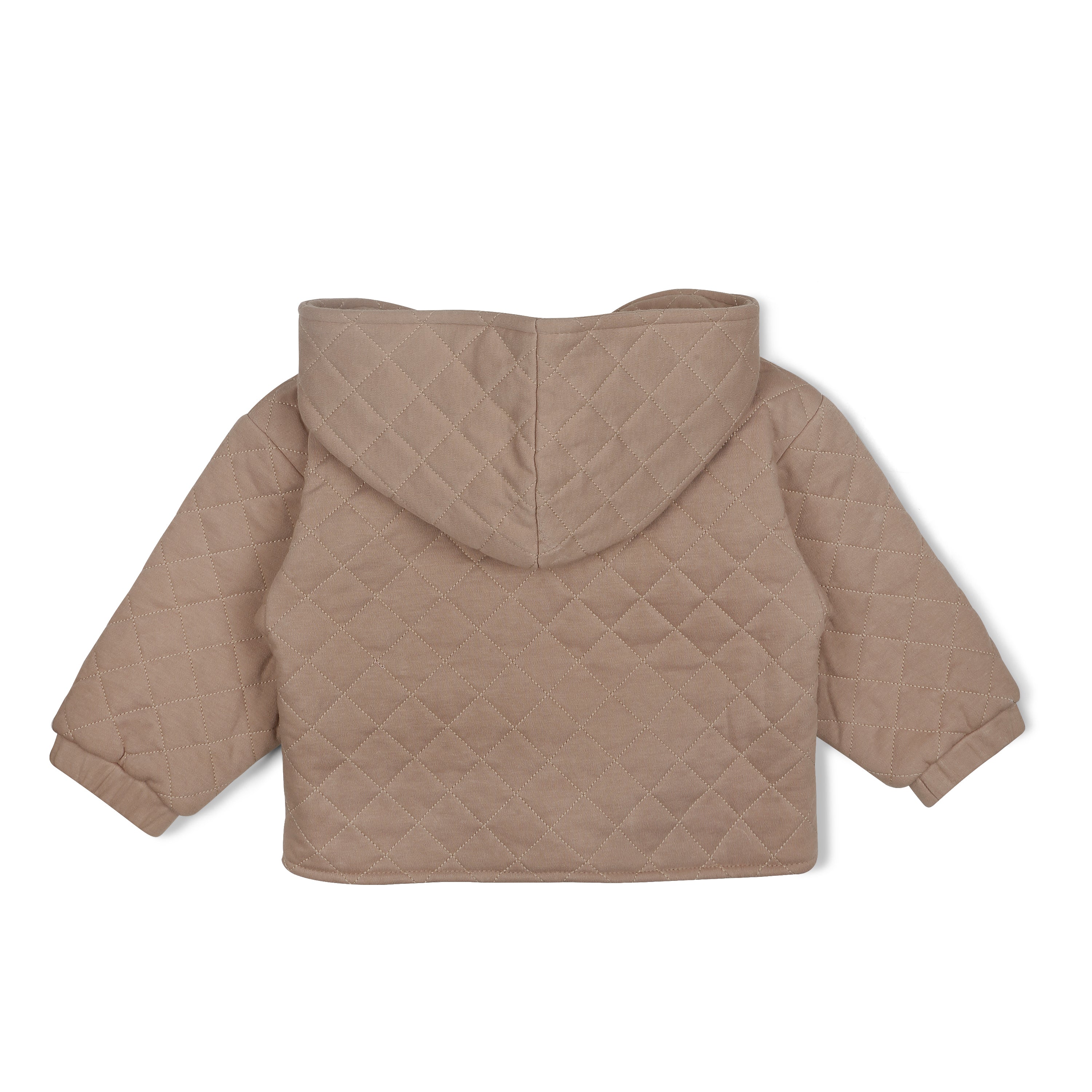 Organic Quilted Hooded Jacket - Taupe - Makemake Organics