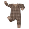 Organic Button Romper - Houndstooth - Makemake Organics