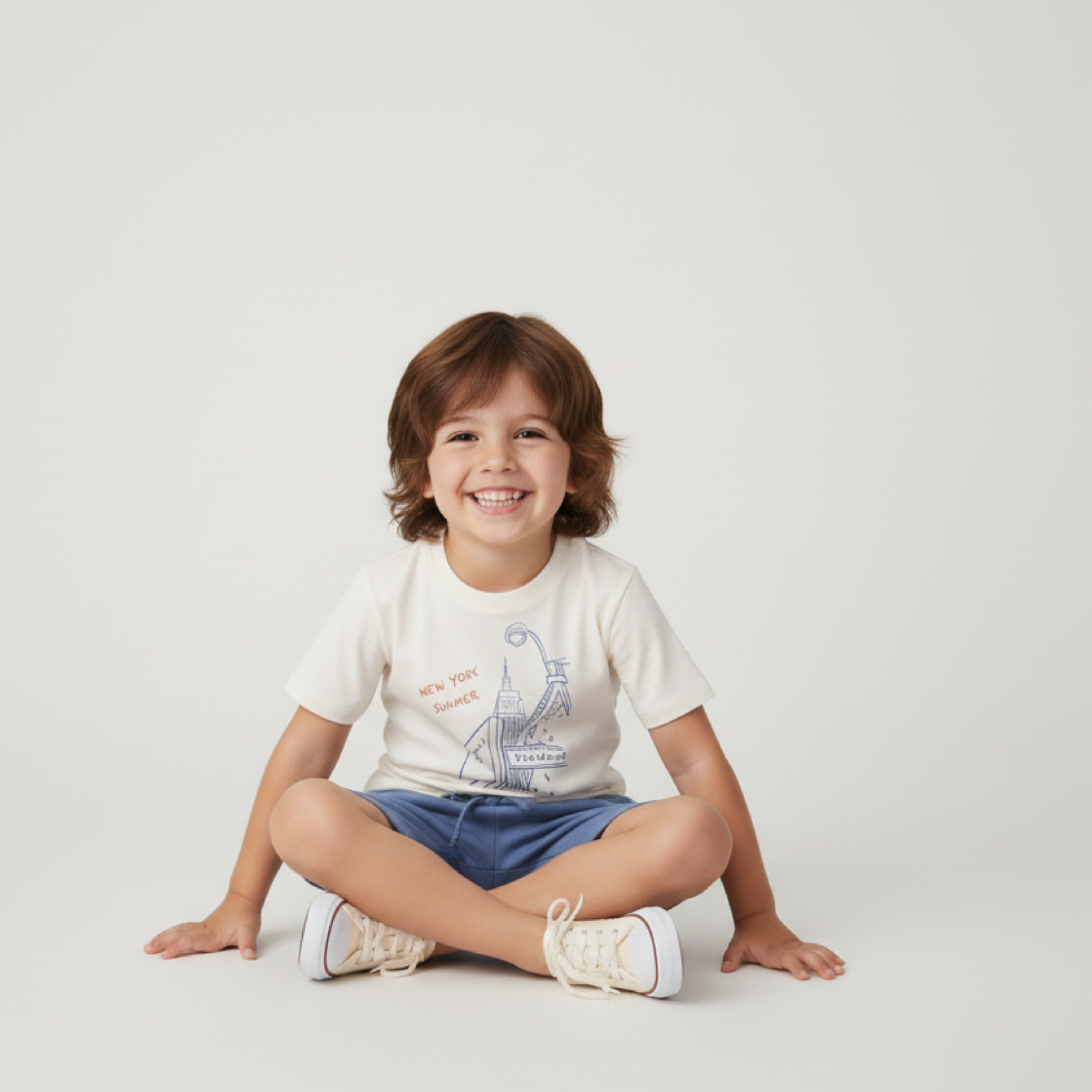 Organic Graphic Tee & Shorts Set - New York - Makemake Organics