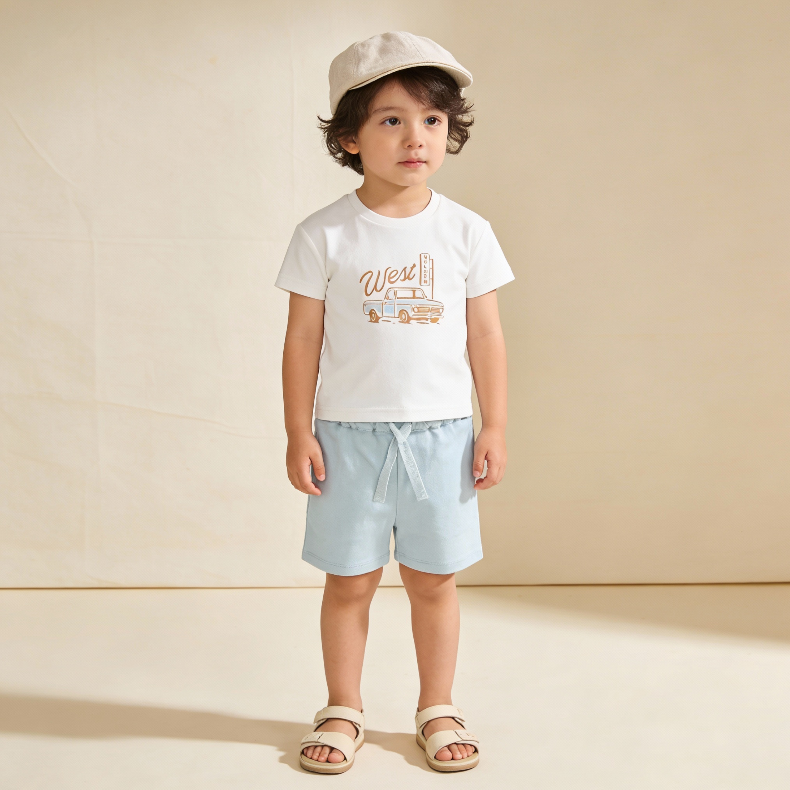 Organic Graphic Tee & Shorts Set - Wild West - Makemake Organics