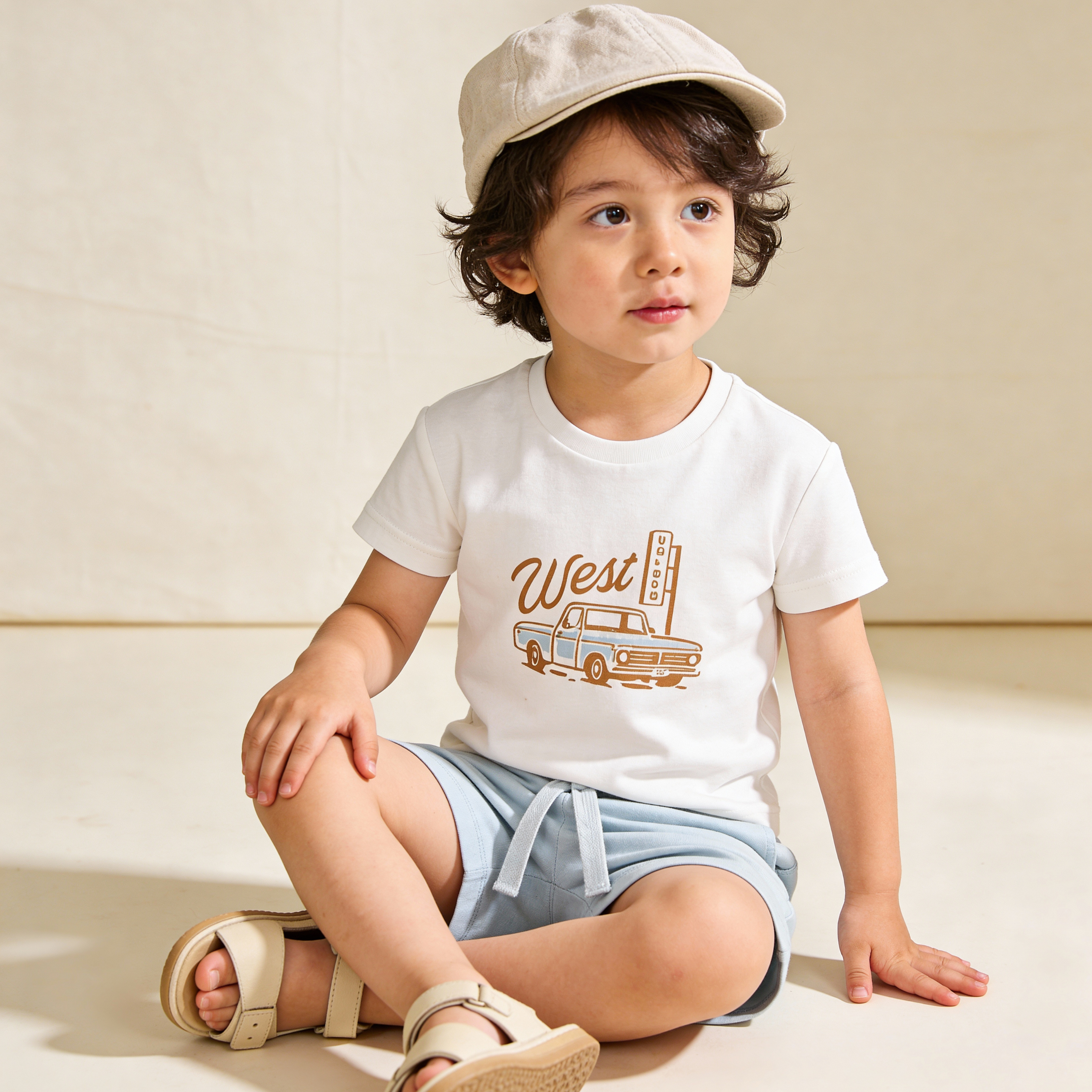 Organic Graphic Tee & Shorts Set - Wild West - Makemake Organics
