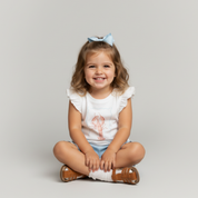 Organic Sleeveless Flutter Top & Shorts Set - Lobster - Makemake Organics