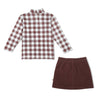 Organic Top and Corduroy Skirt Set - Plum - Makemake Organics