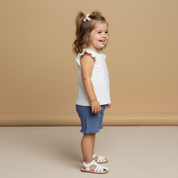 Organic Sleeveless Flutter Top & Shorts Set - Spring Floral - Makemake Organics
