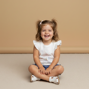 Organic Sleeveless Flutter Top & Shorts Set - Spring Floral - Makemake Organics
