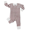 Organic 2-Way Zip Romper - Plum Gingham