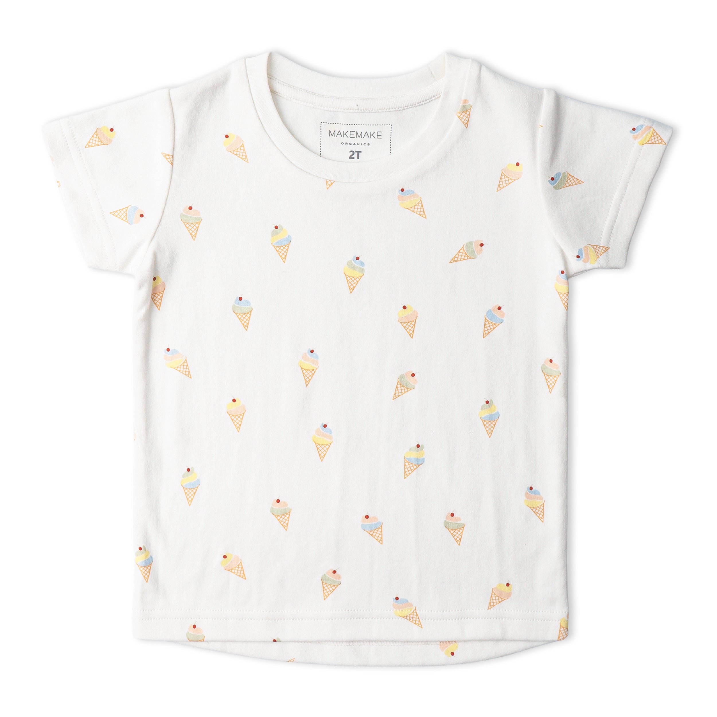 Organic Tee & Shorts Set - Ice Cream - Makemake Organics