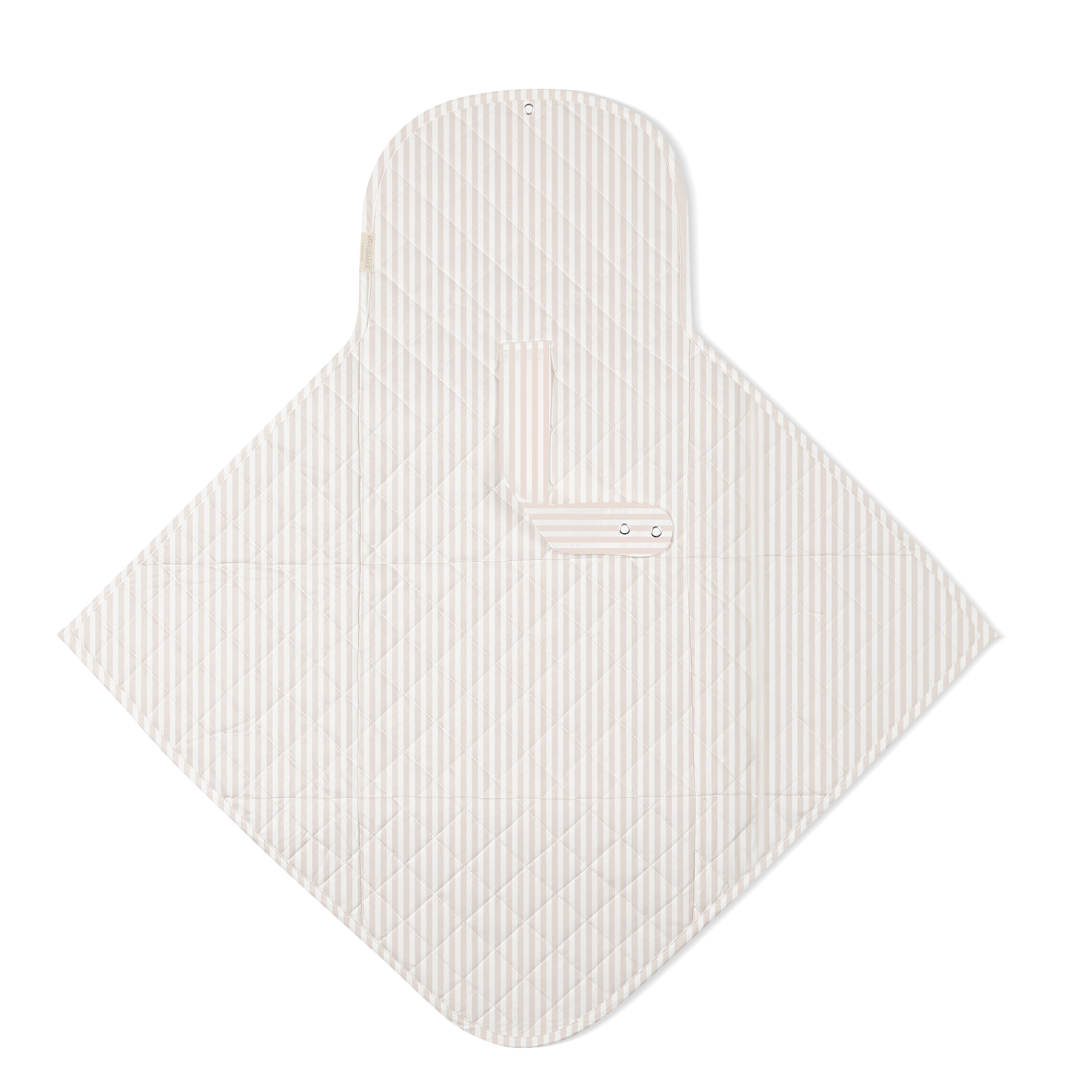 Organic Portable Changing Mat - Beige Stripes - Makemake Organics