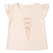 Organic Sleeveless Flutter Top & Shorts Set - Bows - Makemake Organics