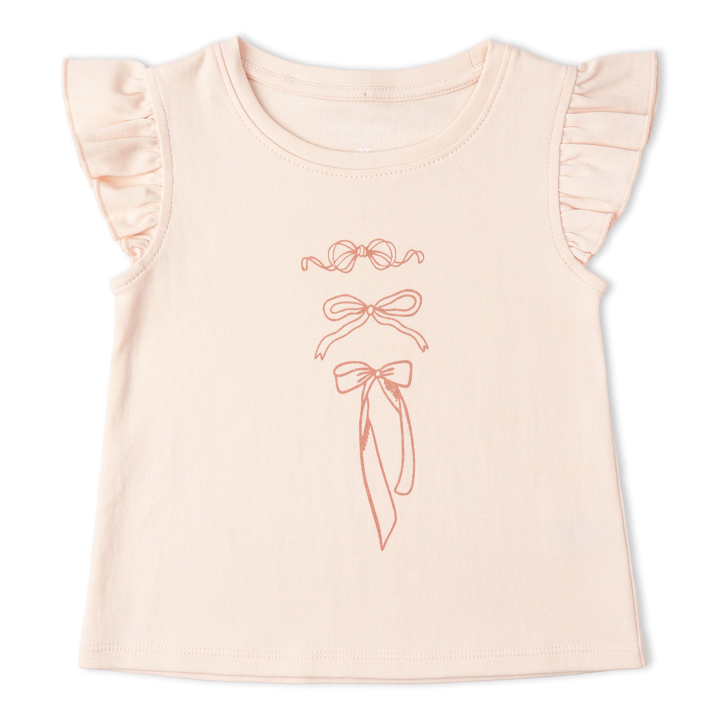 Organic Sleeveless Flutter Top & Shorts Set - Bows - Makemake Organics