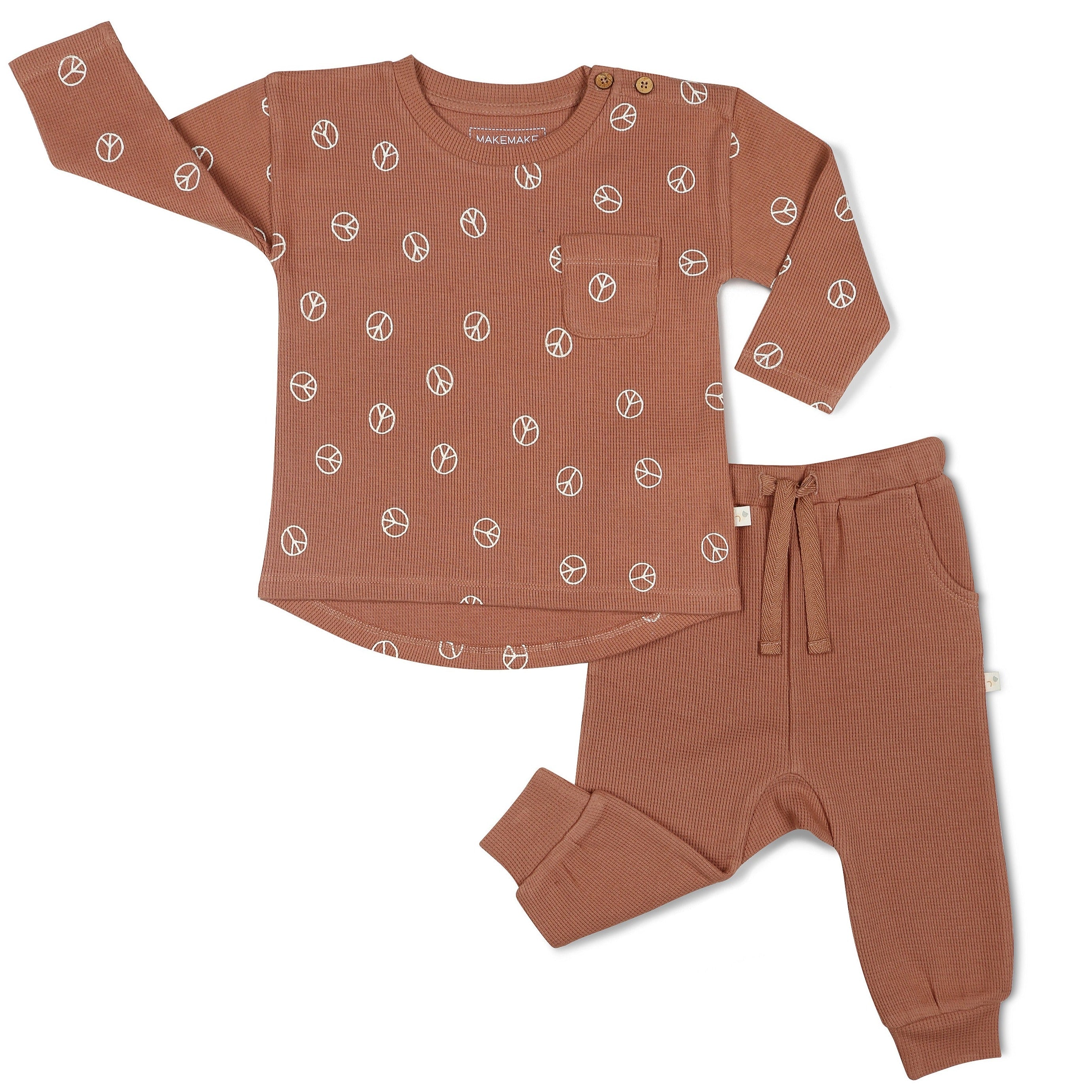 Organic Long Sleeve Tee & Pant Set - Peace