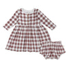 Organic Twirl Dress - Plum Gingham - Makemake Organics