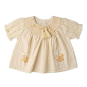 Organic Smocked Top & Shorts Set - Butter Yellow - Makemake Organics