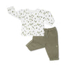 Organic Tee and Corduroy Pant Set - Olive - Makemake Organics