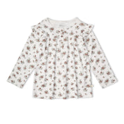 Organic Ruffle Sleeve Top Set of 2 - Winter Berry + Olive